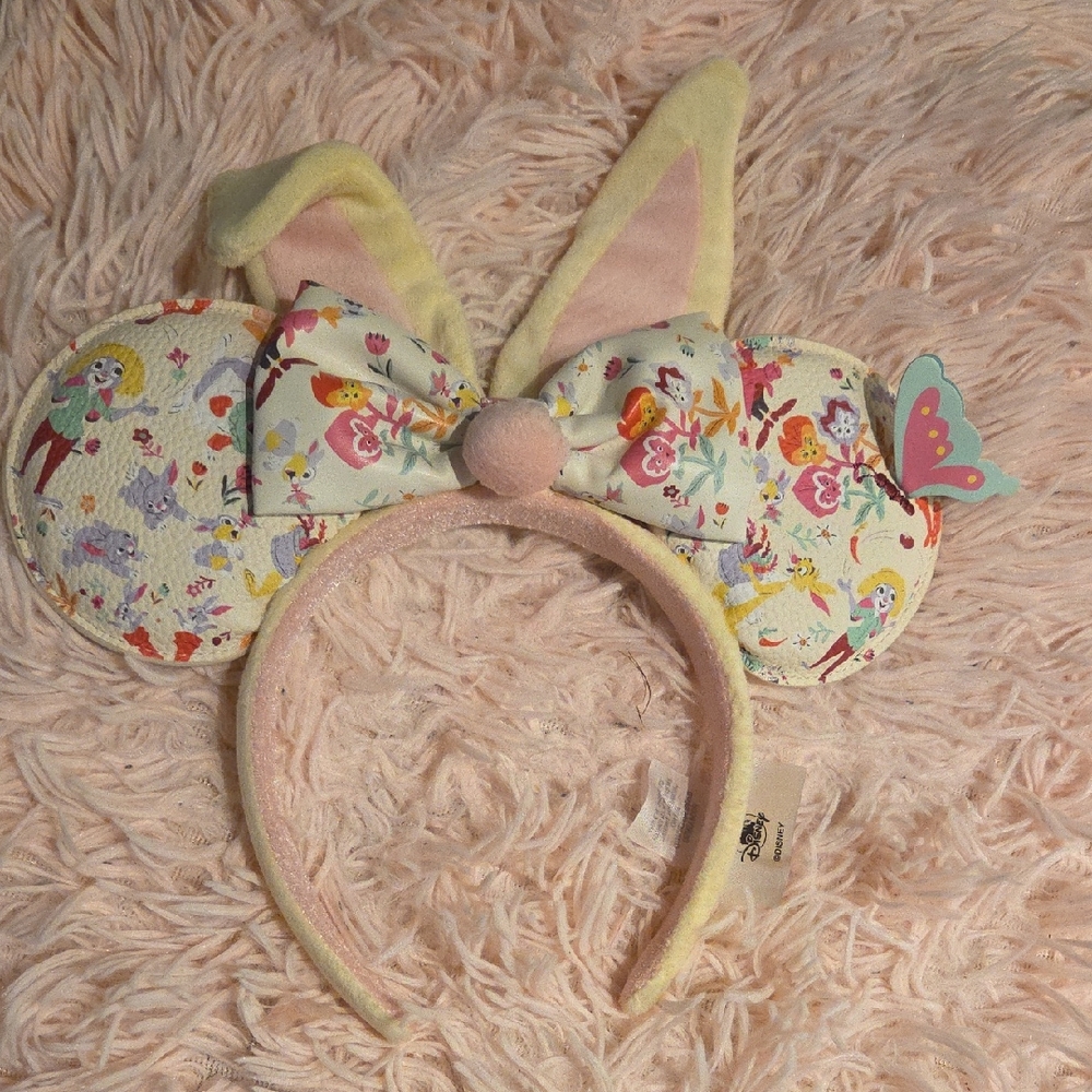 Disney Parks Reigning Rabbits Easter Bunny Minnie Mouse Ears Headband